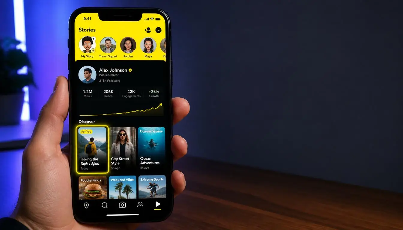 Snapchat Discover story growth and engagement concept